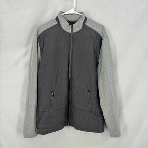 Johnnie O Gray Quilted Full Zip Hybrid Jacket Performance Stretch men’s Large